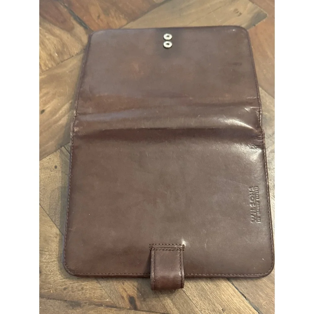 Wilson's Leather Vintage Brown Leather 6-Ring Personal Organizer Planner Binder